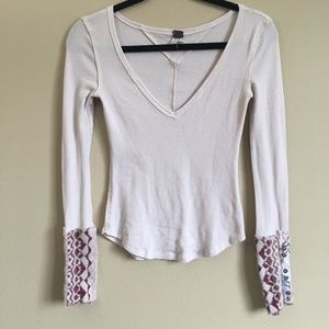 Free People Art School Alpine Cuff Thermal Pink XS